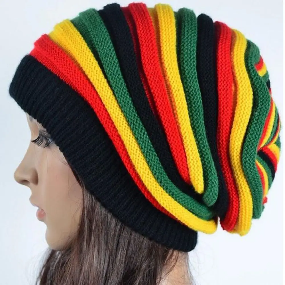 Новая модная женская вязаная шапка в стиле регги раста Кепка Gorro Hip Pop мужские