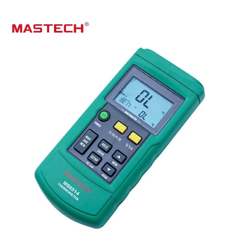 Цифровой термометр MasTech MS6514 двухканальный регистратор температуры тестер с USB