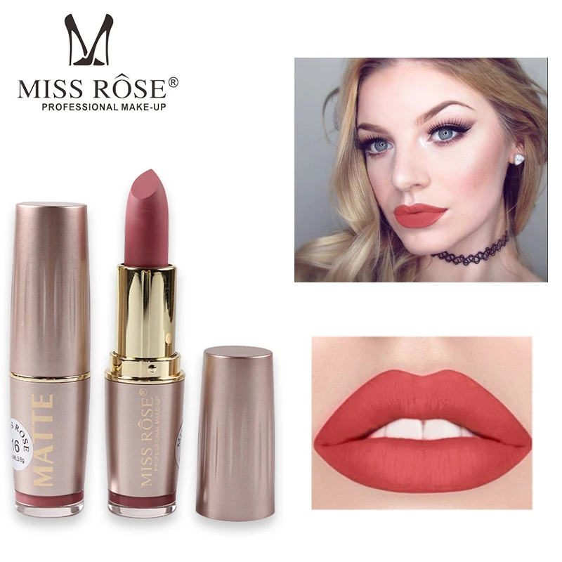 Матовая помада Miss Rose водостойкая стойкая красная| |