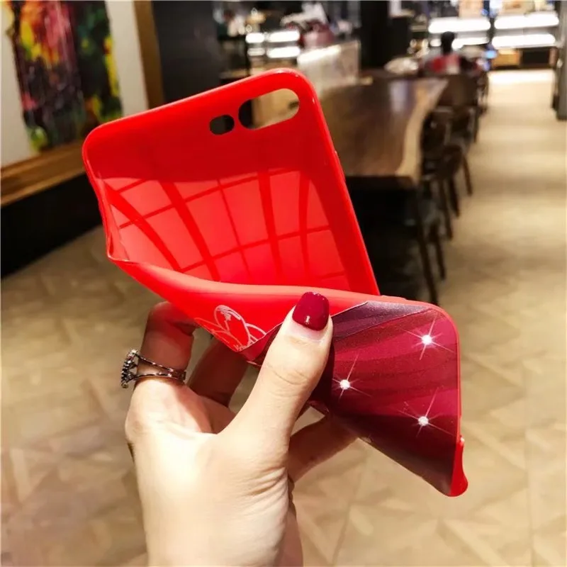 Для iPhone 8 Plus XS Модный китайский новогодний красный чехол с рисунком кота Мягкий