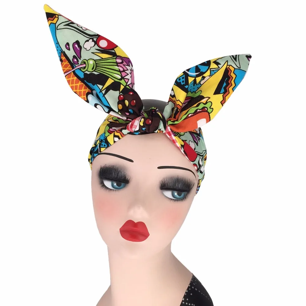 Винтажная повязка на голову с рисунком рокабилли Пинапа 1950-х годов аксессуары