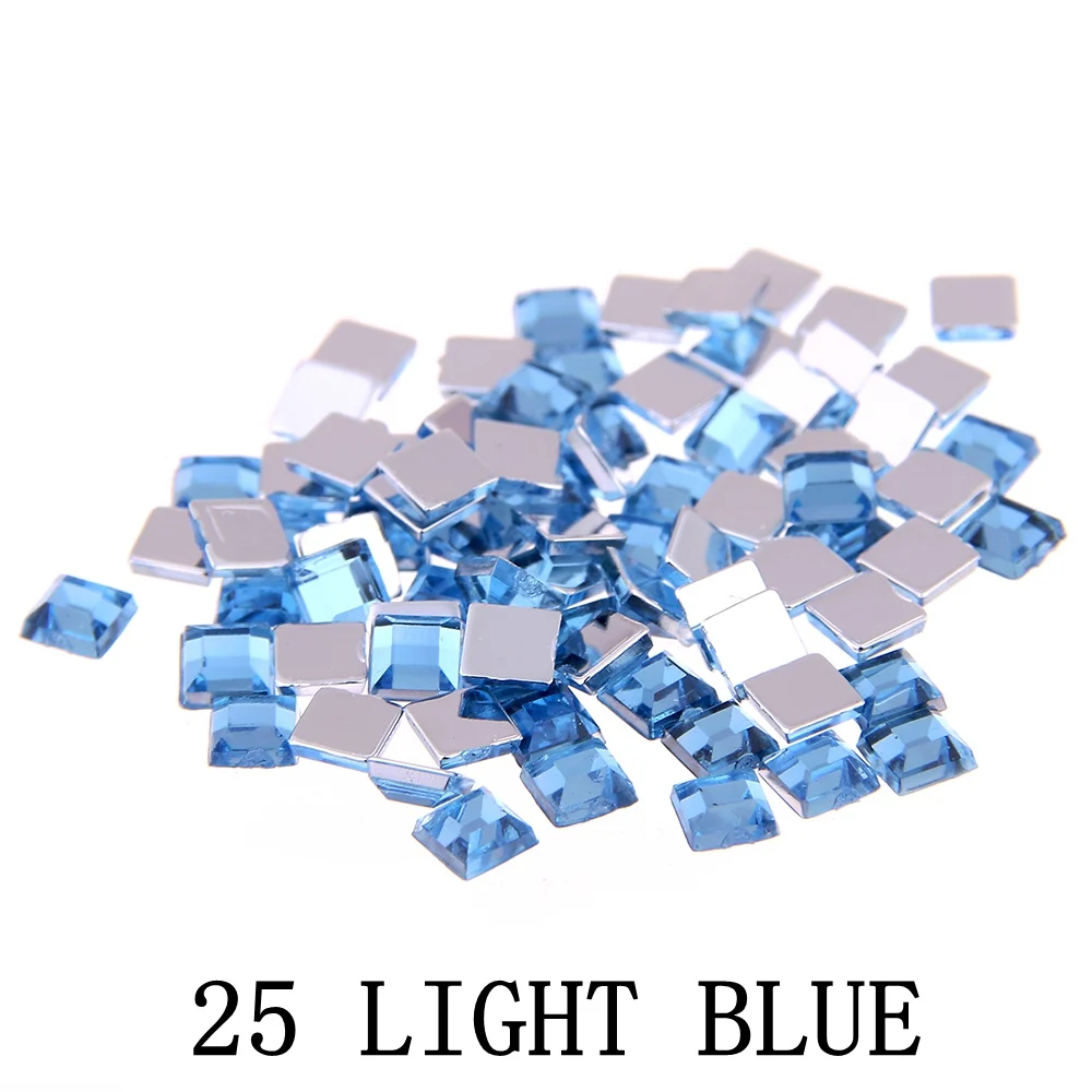 25 light blue Стразы для ногтей с плоской задней стороной 2 мм 4 мм 6 мм смешанные размеры 4 г около 180 шт для рукоделия Скрапбукинг Сделай Сам одежда для украшения ногтей - Цвет: 25 light blue