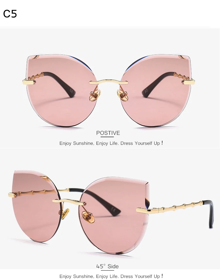 DRESSUUP Hipster Trimming Sunglasses Women Brand Designer Vintage Gradient Eyewear For Ladies lentes de sol CASA2306