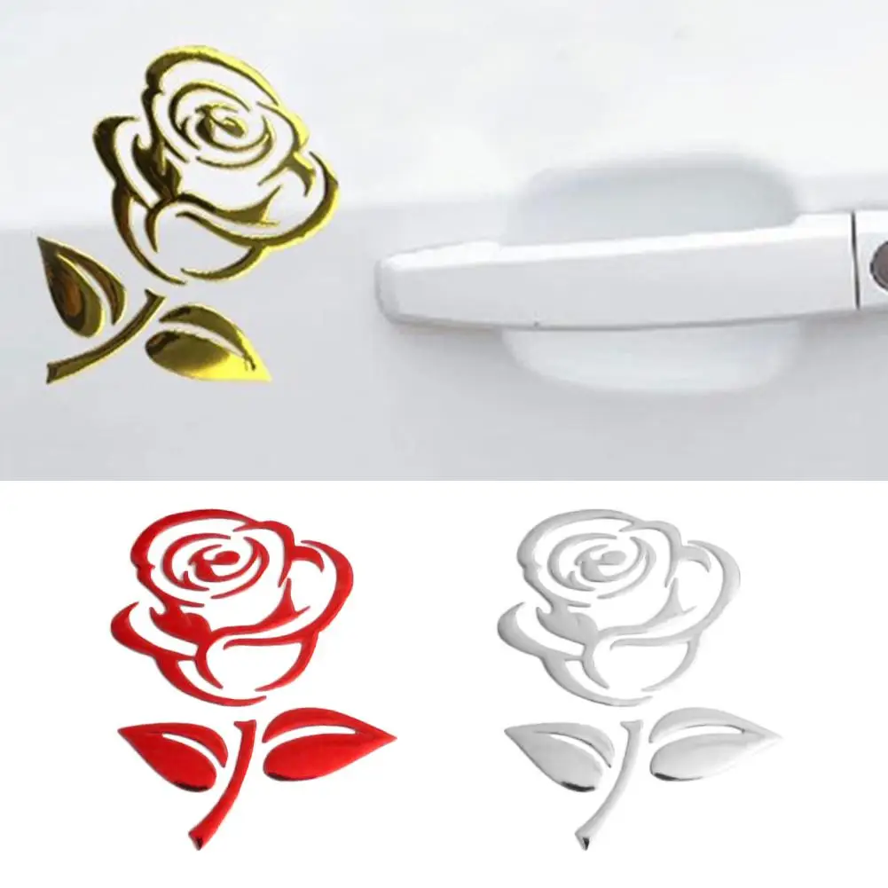 Автомобильный зеркальный стикер заднего вида ПВХ Роза поплавок 3D наклейка