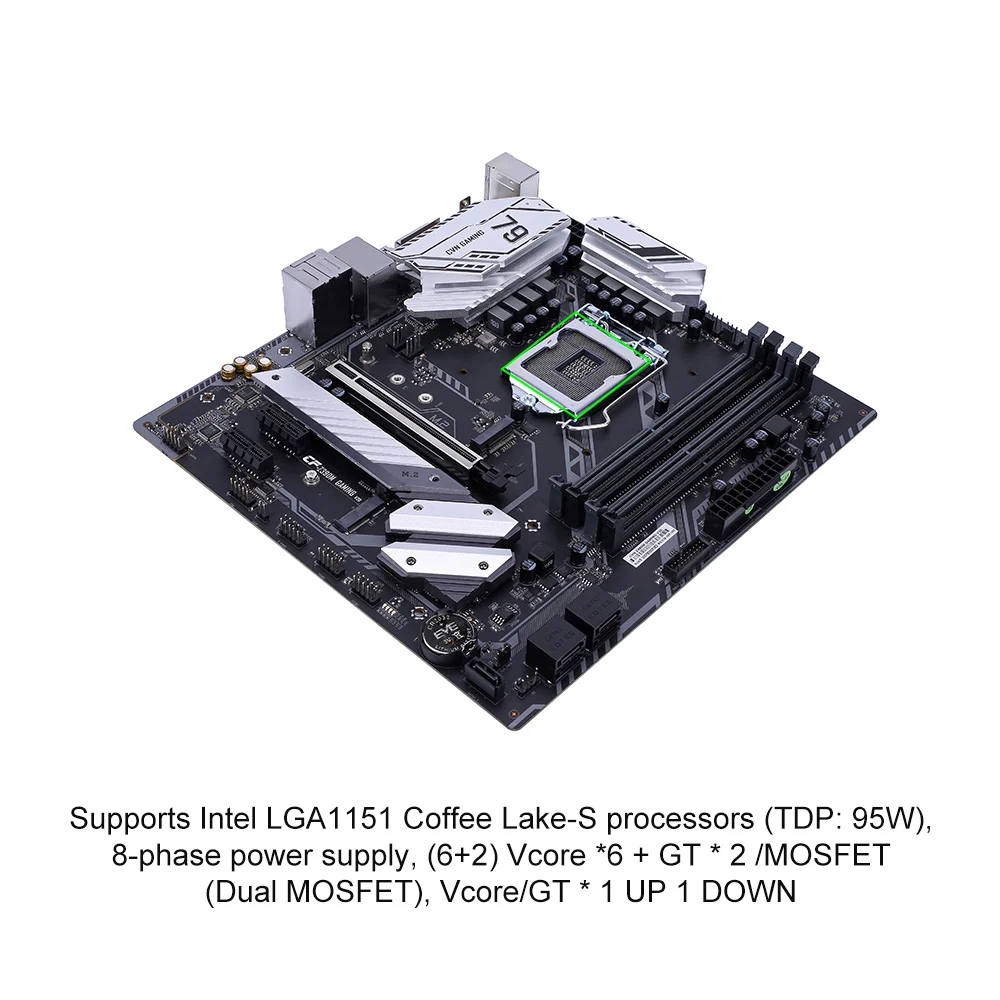 Colorful CVN Z390M GAMING V20 Gaming Motherboard Mainboard Systemboard Intel LGA 1151 port Coffee Lake-S DDR4 Processor DVI+ HDMI mATX PCI-E 3.0 Turbo M.2 Expansion Slot