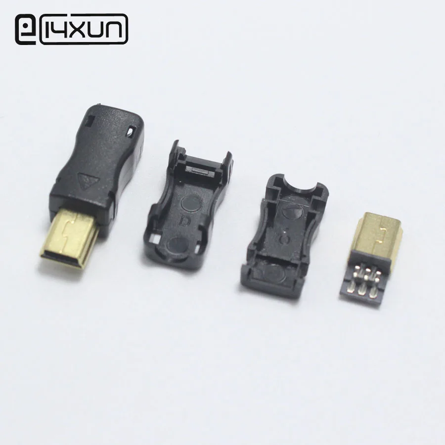 2 шт. DIY Mini Type B USB 5Pin сварочный Тип Штекерный разъем 4 в 1 позолоченный адаптер для