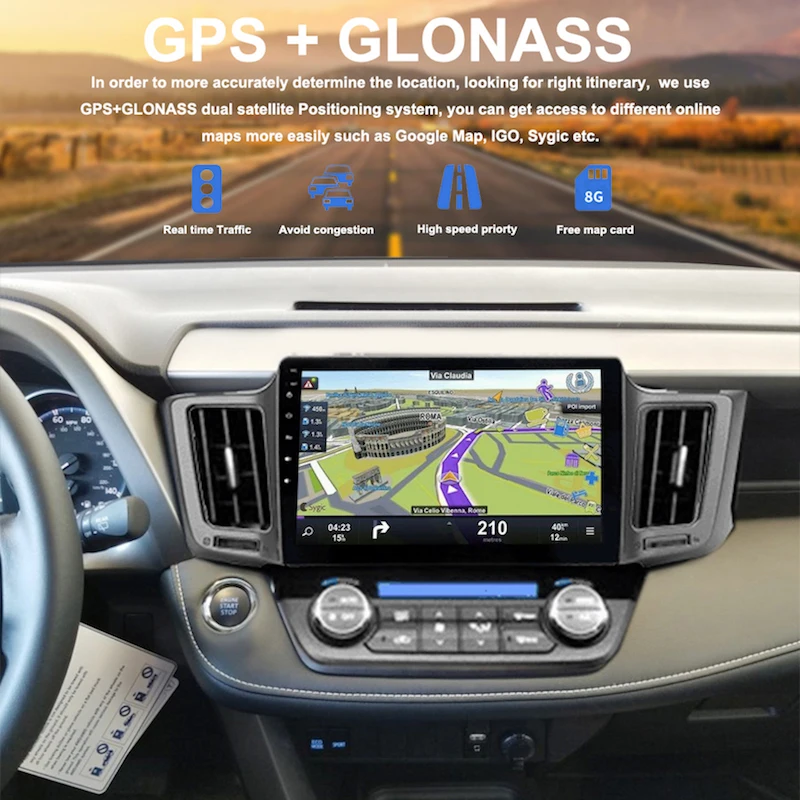 Автомобильный радиоприемник 10 2 дюйма IPS Android 1 Din для Toyota RAV4 мультимедиа 2014 2015 2016 2017