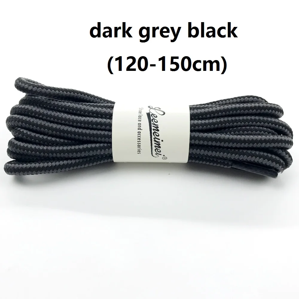 dark grey black 1 пара, 120, 150 см,, модные брендовые кроссовки из полиэстера, кружевные двойные полосатые плетеные круглые шнурки, высокое качество - Цвет: dark grey black