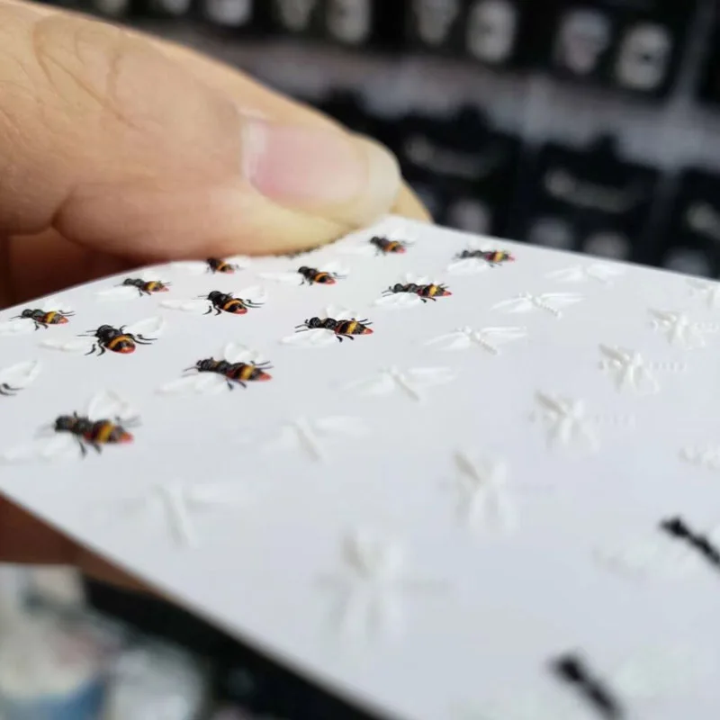 1 шт. 3D наклейки для ногтей сделай сам Фламинго пчела Цветущий цветок нейл-арта |