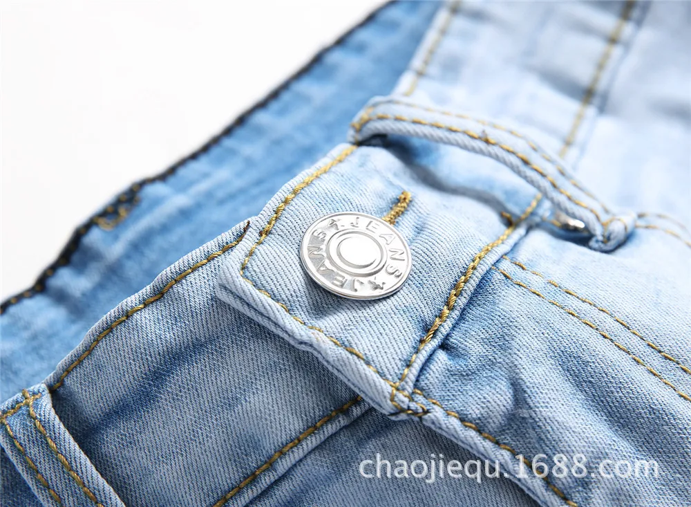 REPPUNK 2018 New High Street Men Jeans Stretch Destroyed Ripped Design Fashion Ankle Zipper Skinny For male hiphop Pencil Pants | Мужская