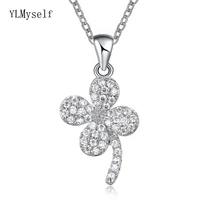 small flower crystal pendant girlfriend gifts nice necklace jewelry making suspension beautiful pendants chain