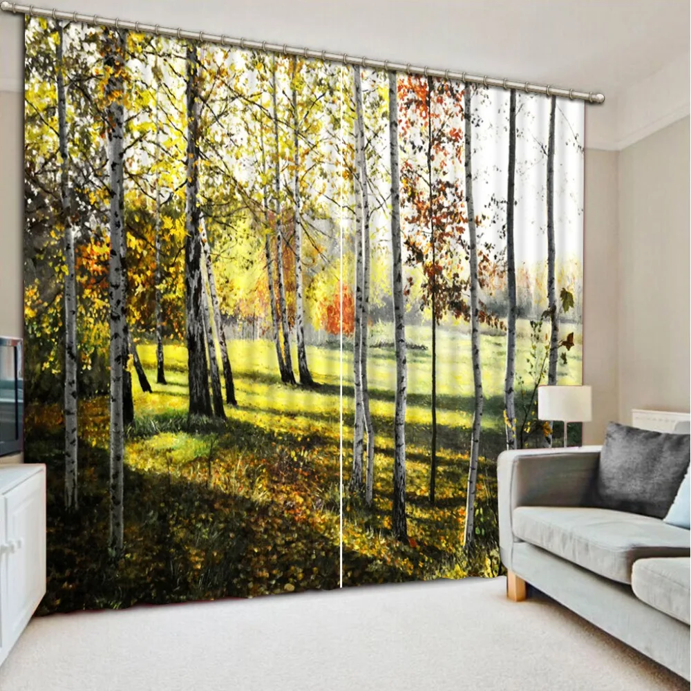 

tree curtain 3D Blackout Curtains For Living room Bedding room forest curtains