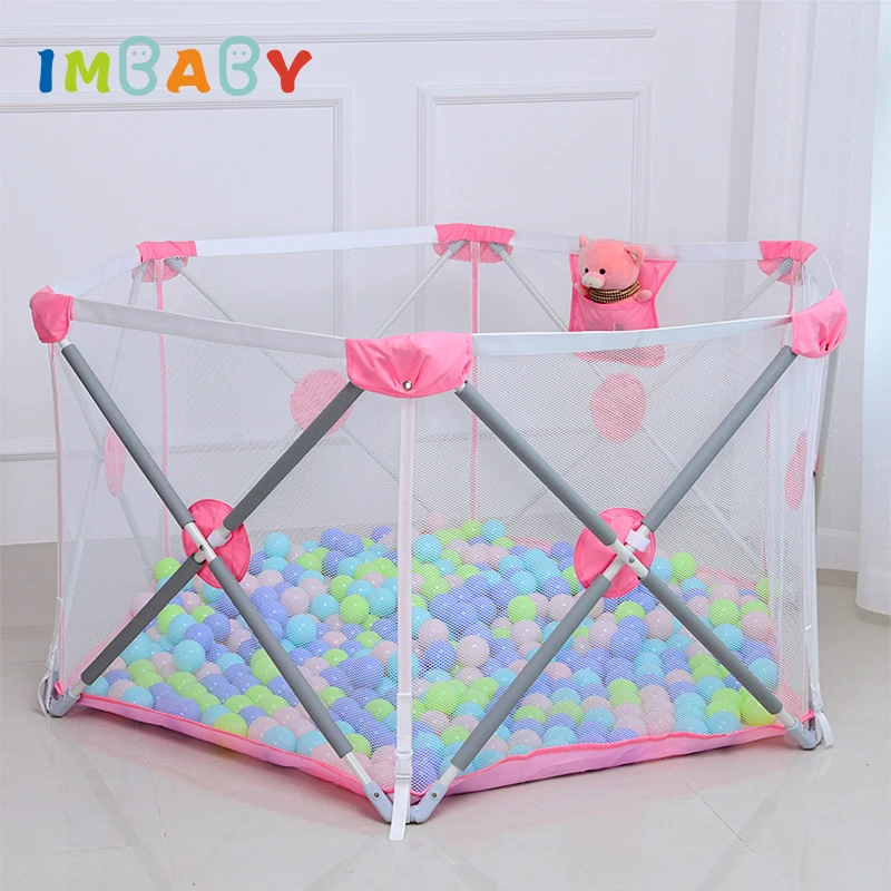 IMBABY манеж для детей, Детский манеж, детская ограда, защитный барьер для детей, манеж для новорожденных, игровые шарики, бассейн, палатка для младенцев