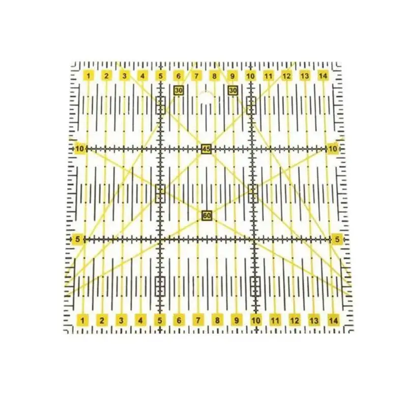 Square Quilting Ruler Set Cut Acrylic Quilters Ruler with Double Colored Grid Lines for Easy Precision Cutting