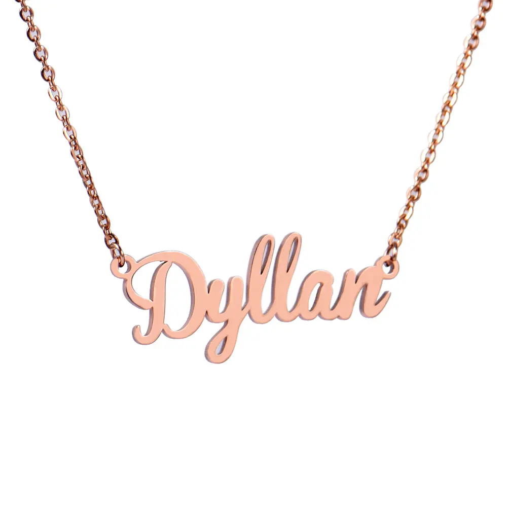 2018 Personalized Customer Name Necklace Stainless Steel Gold Pendant Motto Devotion Lovers Romantic Gifts Handmade jewelry | Украшения и