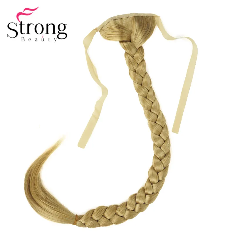 StrongBeauty, блонд, длинный рыбий хвост, коса, конский хвост, наращивание, синтетический зажим, шиньон, цвет на выбор - Цвет: 24B