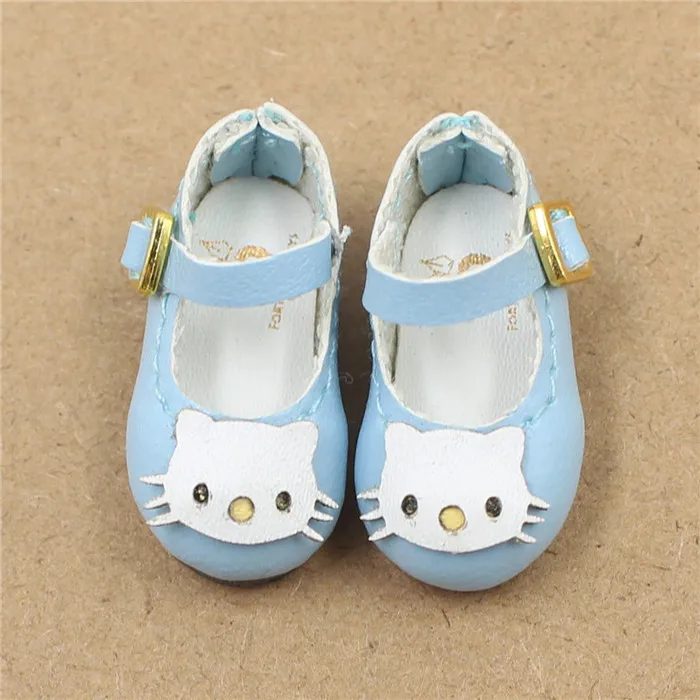 Blyth кукла ледяной шарнир тела обувь кошка лук 2,5 см игрушка обувь - Цвет: Kittyblue