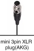 mini 3pin XLR plug ACEMIC VT-10R Профессиональный Скрипки микрофон музыкальный инструмент, микрофон с зажимом - Цвет: mini 3pin XLR plug
