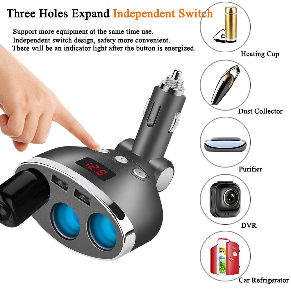 Автомобильное зарядное устройство 3 автомобильный прикуриватель адаптер