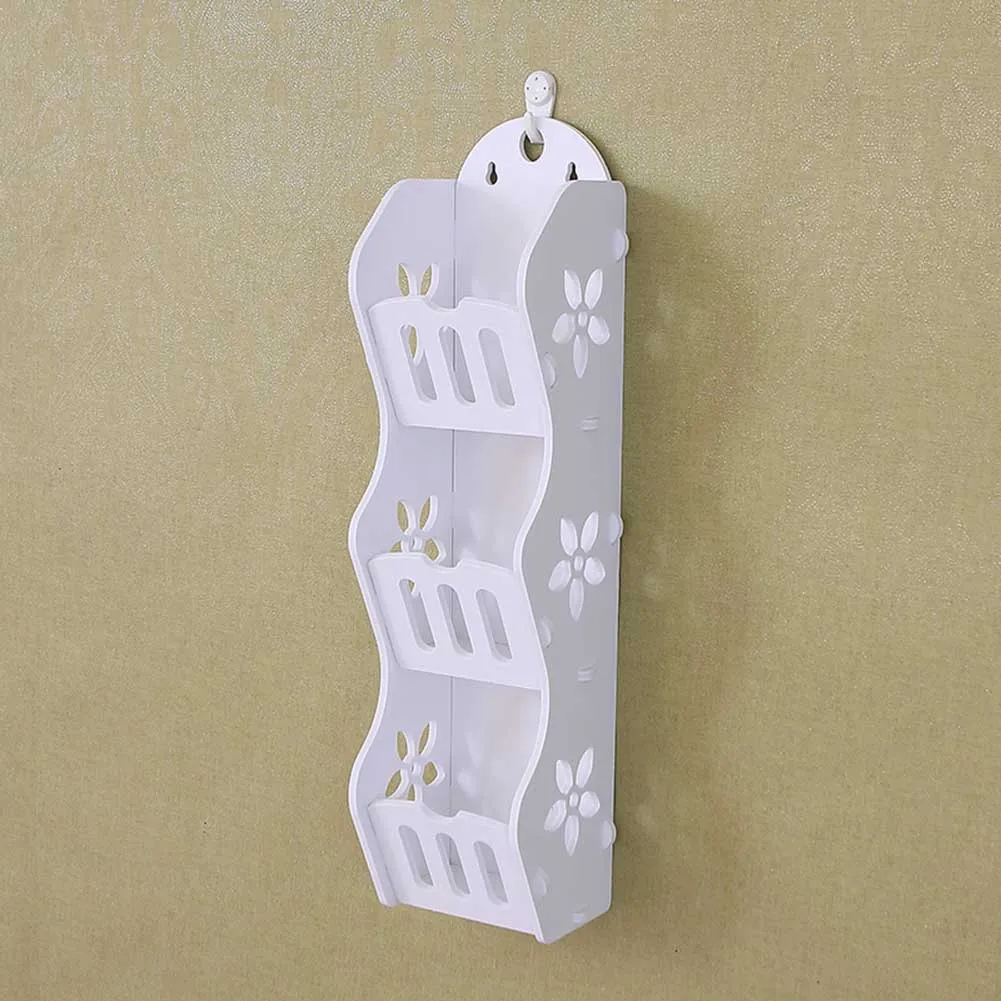 Полка для хранения настенная 3 слойная полка органайзер ванной косметики