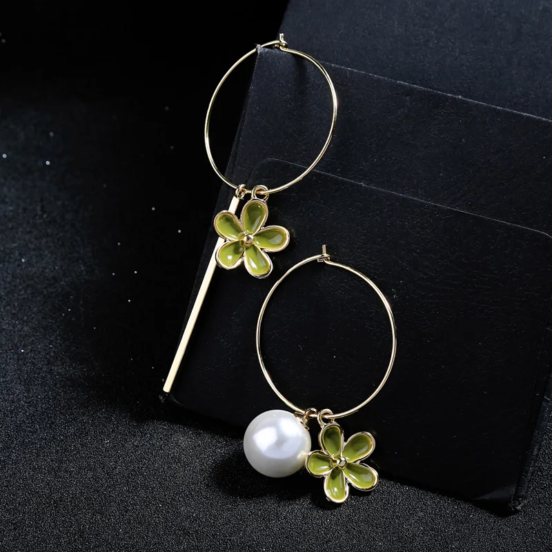 Бесплатная доставка 6 пара/лот Мода Металл Эмаль Цветок серьги