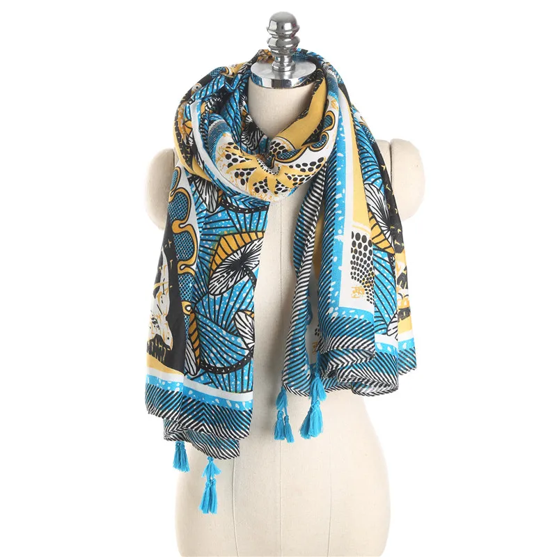 2018 Новый хлопковый шарф шаль узор кисточка Пашмина Летний Пляжный