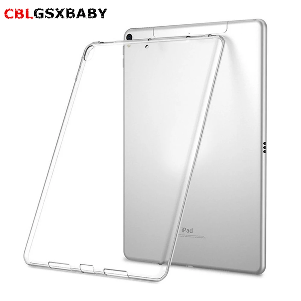 Силиконовый чехол для iPad 5 6 7 8 9 Air 1 дюйма 2018 прозрачный мягкая задняя крышка из ТПУ