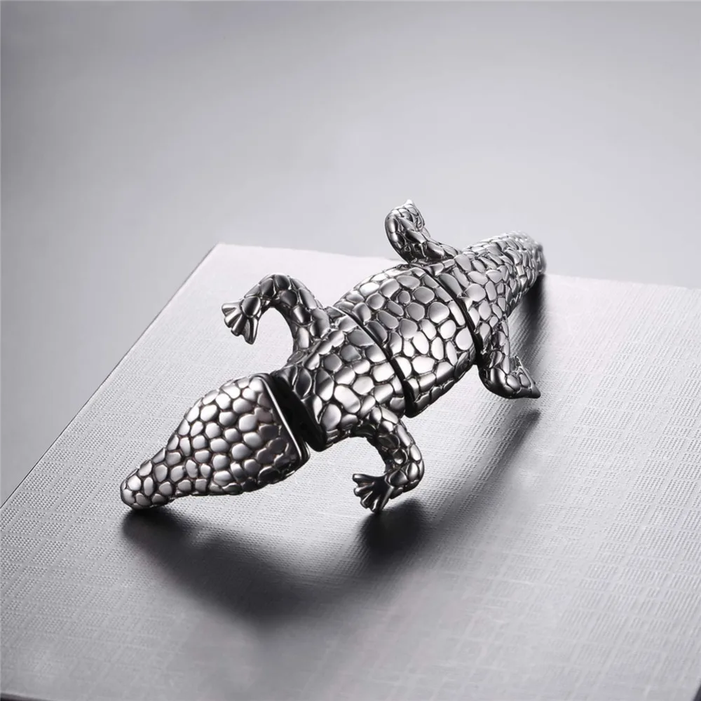Большой браслет из нержавеющей стали в виде ящерицы H1030|lizard bracelet|gold colorbracelet big gold |