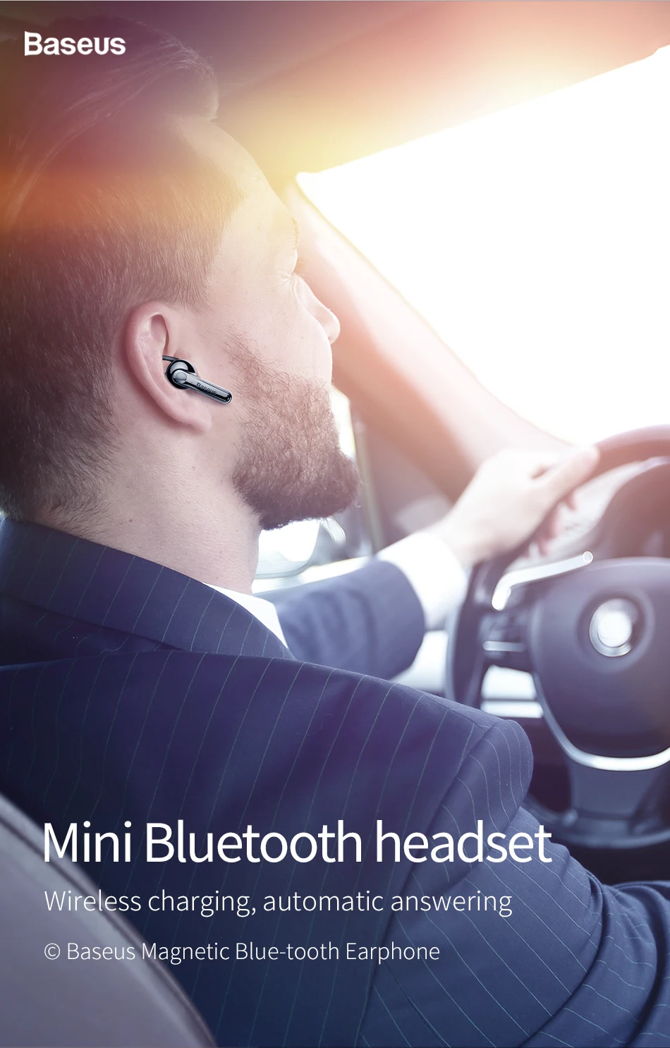 Baseus TWS Bluetooth наушники, беспроводная гарнитура, Магнитная Зарядка, стерео наушники, Handsfree Mini, настоящие беспроводные наушники для телефона