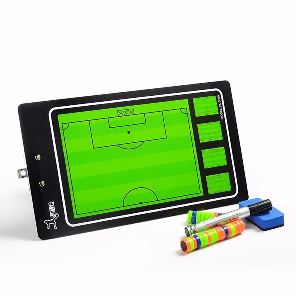 

Tactical Board Soccer Basketball Zipper Coach Clipboard Basketball Double-side Board PU Material Soccer Three Fold Coach Board