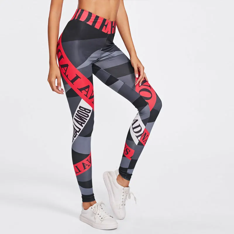 Women Printed Yoga Pants Sportswear Push Up Workout Fitness Elastic Legging Running Gym Sport Tight Compression Fitness Pants