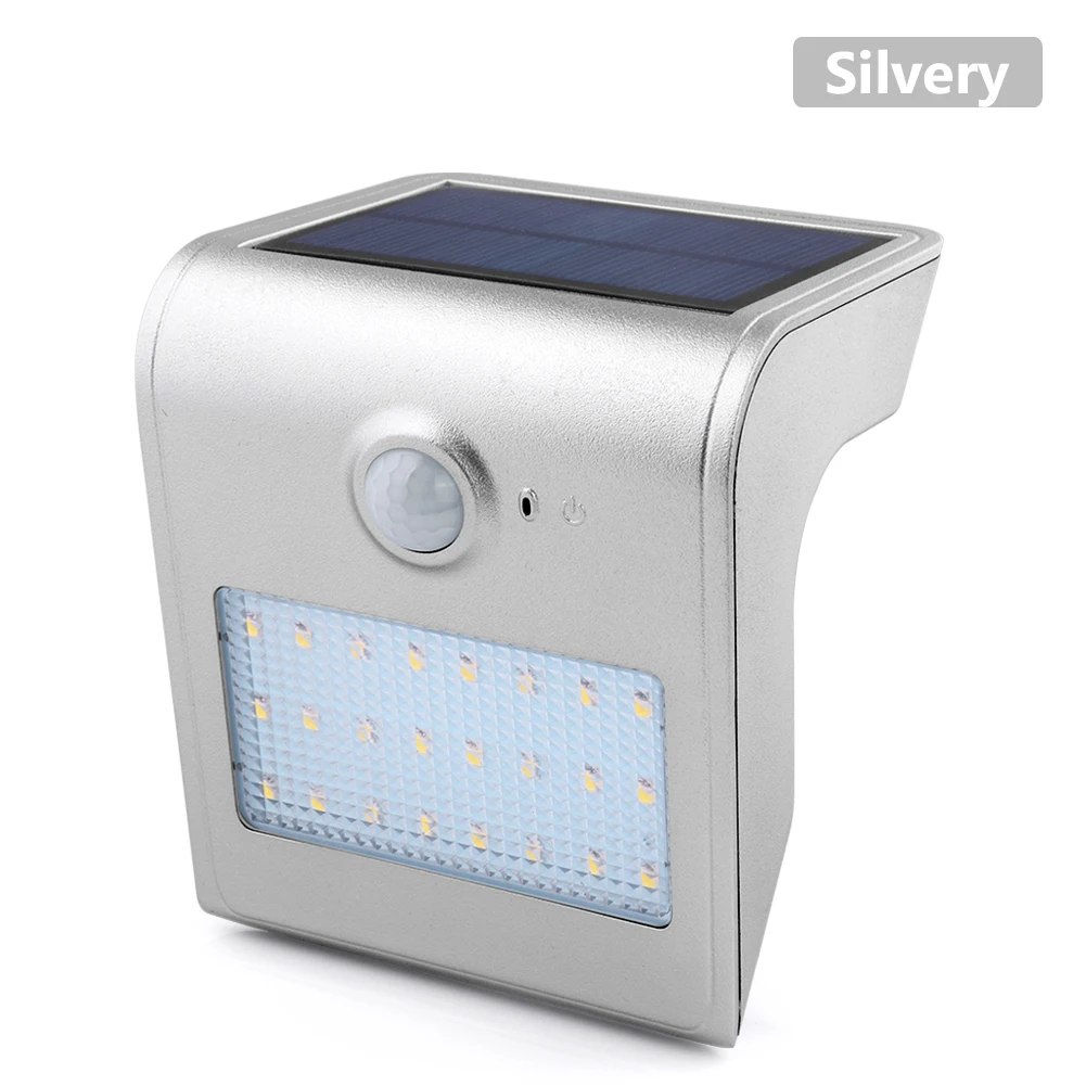 silver TSLEEN 1/2/4 шт. затемнения Солнечный свет 24leds солнечной лампы белый 6000 К наружного освещения движения PIR Сенсор проход забор лампы - Испускаемый цвет: silver