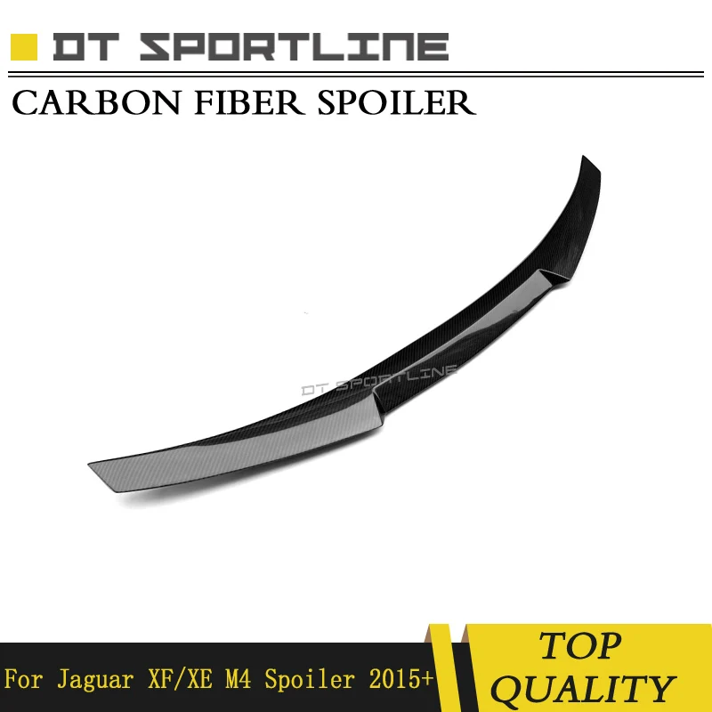 Real Carbon Fiber Spoiler For Jaguar XF XE New M4 Styling Car Decoration Original tail wing Rear Diffuser lip fits 2015+ | Автомобили и