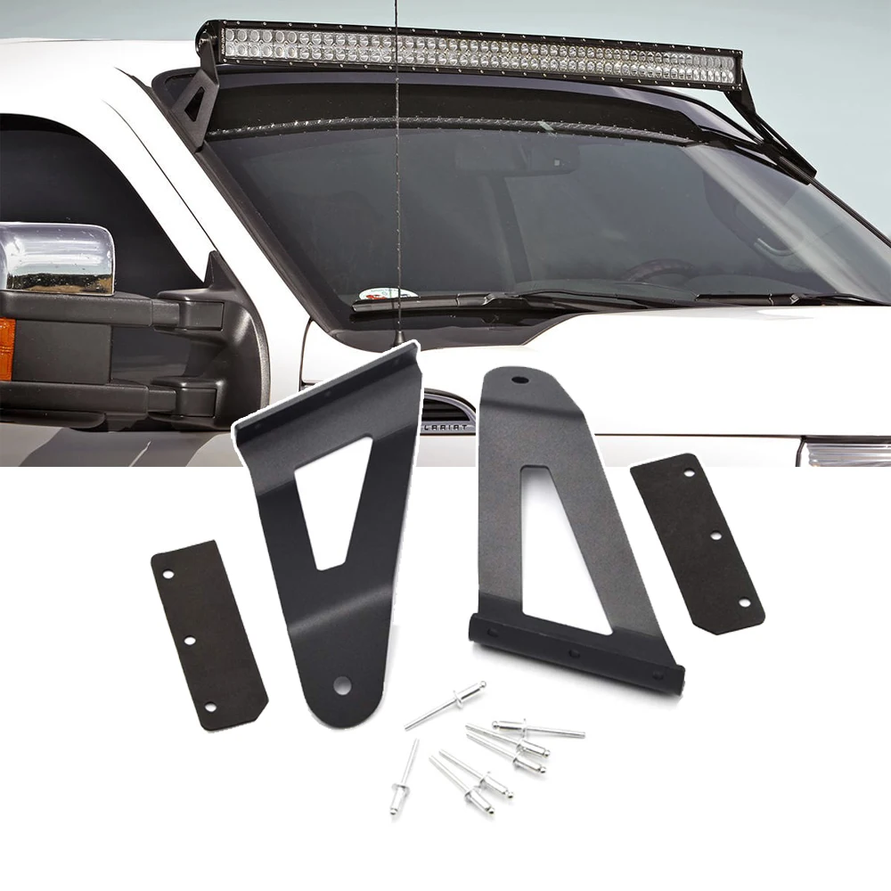 

Mounts 52 inches Curved LED light Bar Upper Roof Brackets fits 2004-2014 Ford F150