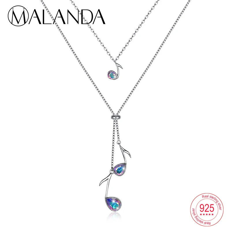 MALANDA Кристалл от Swarovski Музыка подвеска в виде музыкального ключа цепочки и