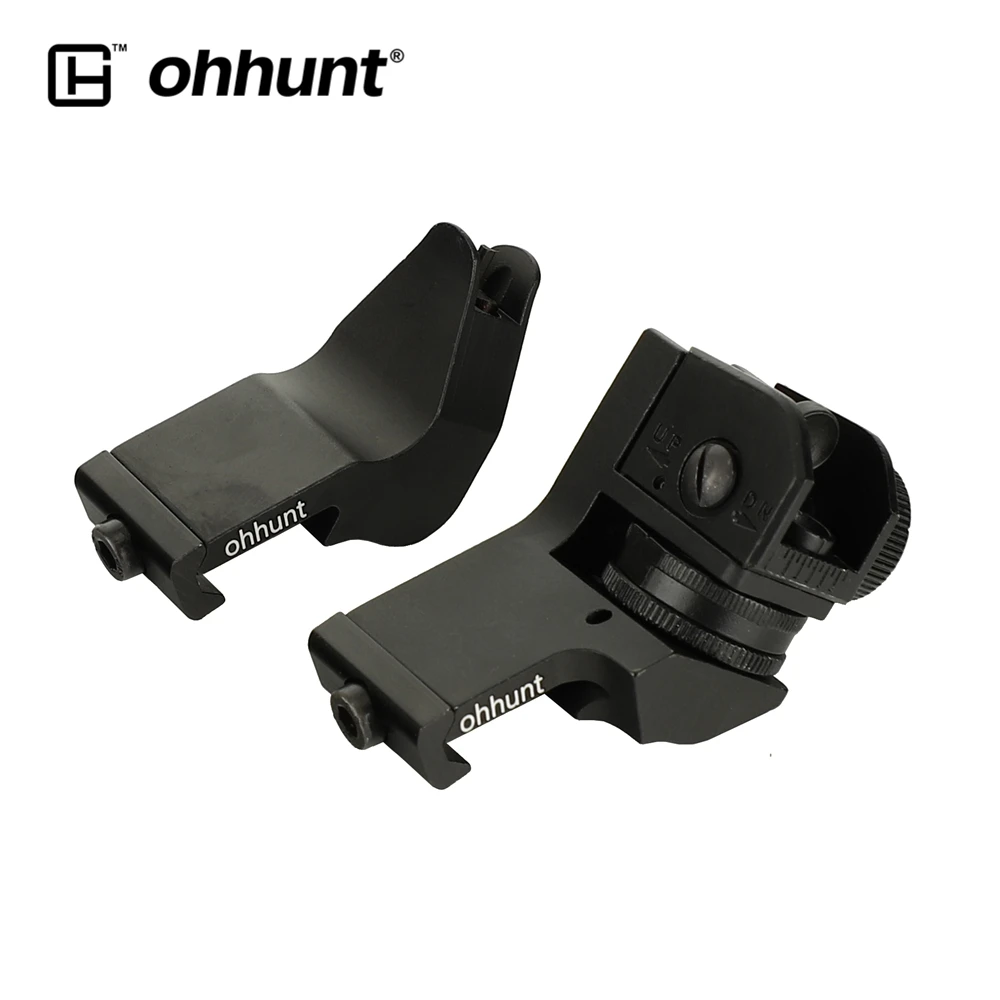 ohhunt Front and Rear 45 Degree Offset Hunting Tactical Rapid Transition BUIS Backup Iron Sight Set Free Shipping | Спорт и