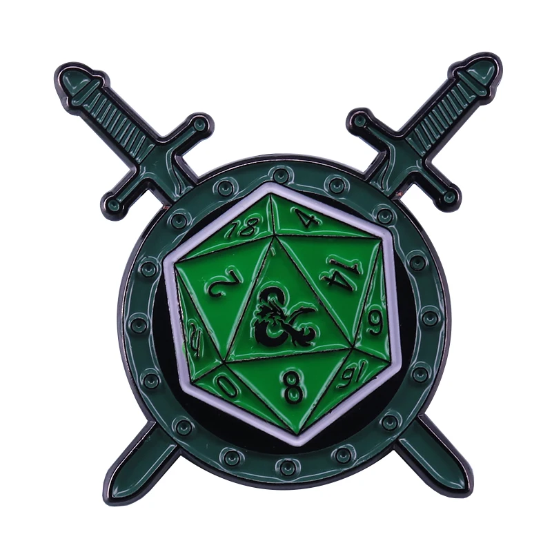 Значок Fighter D & Настольный RPG D20 pin Dungeon Master подарок geeks Декор|Броши| |