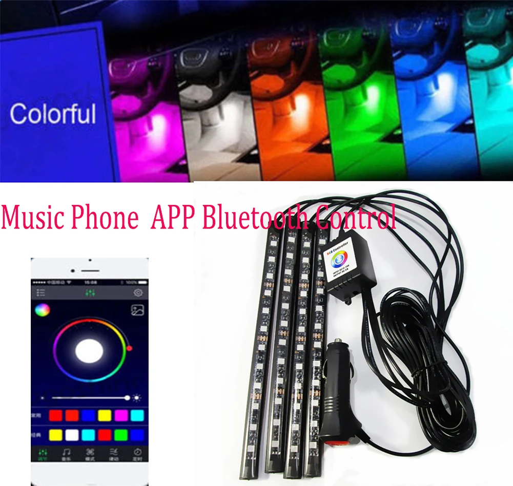 Новый 12 В светодиодный RGB для внутреннего оформления автомобиля USB огни полосы