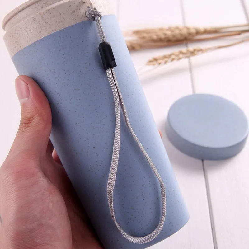 Пшеничная солома двухслойная Изолированная чашка портативная спортивная для