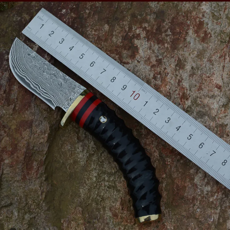 Дамаск Ножи Коготь ручка фиксированным лезвием Охотничьи ручной ковки Сталь 58HRC