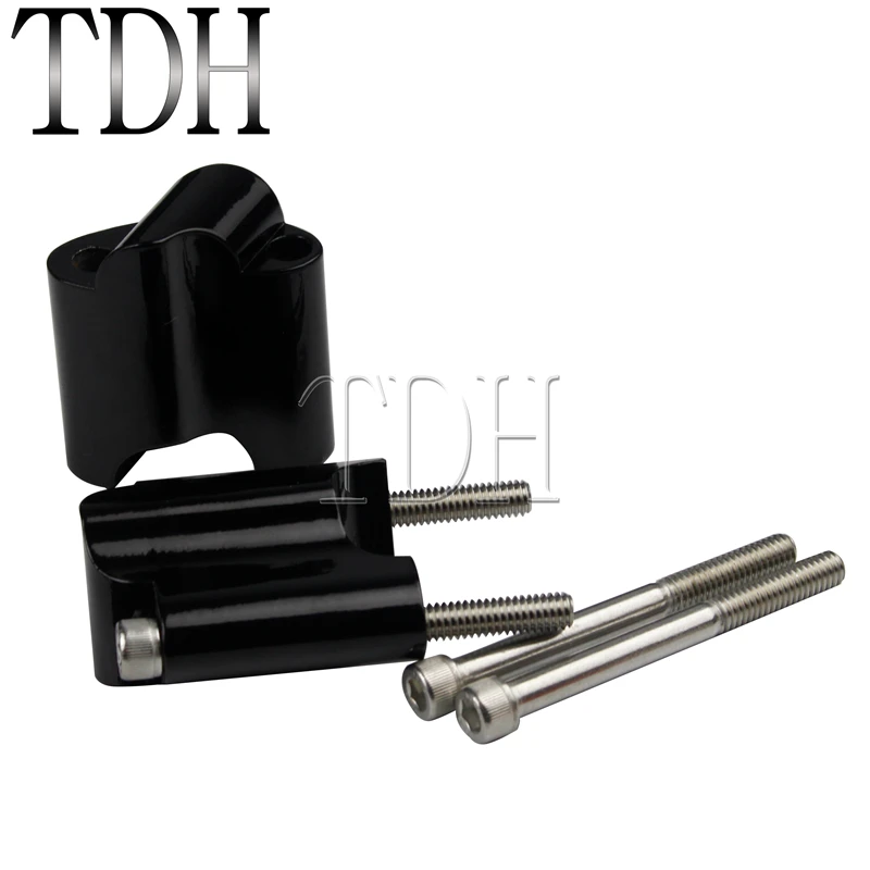 Черный алюминиевый руль для мотоцикла с ЧПУ высота подъема 2 дюйма расширение 1