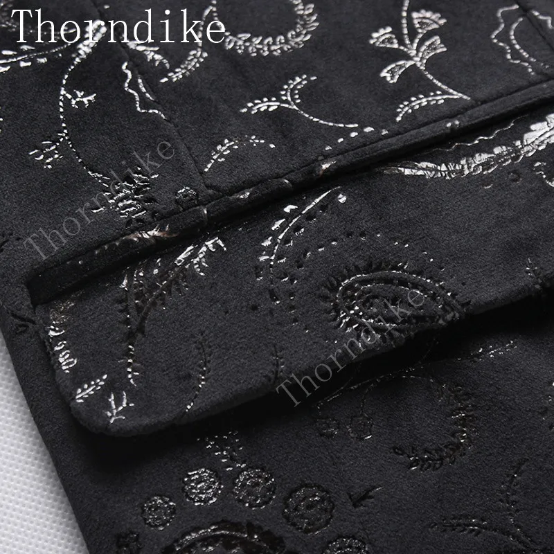 Thorndike костюм жениха под заказ костюмы черный фон серебряные жаккардовые смокинги