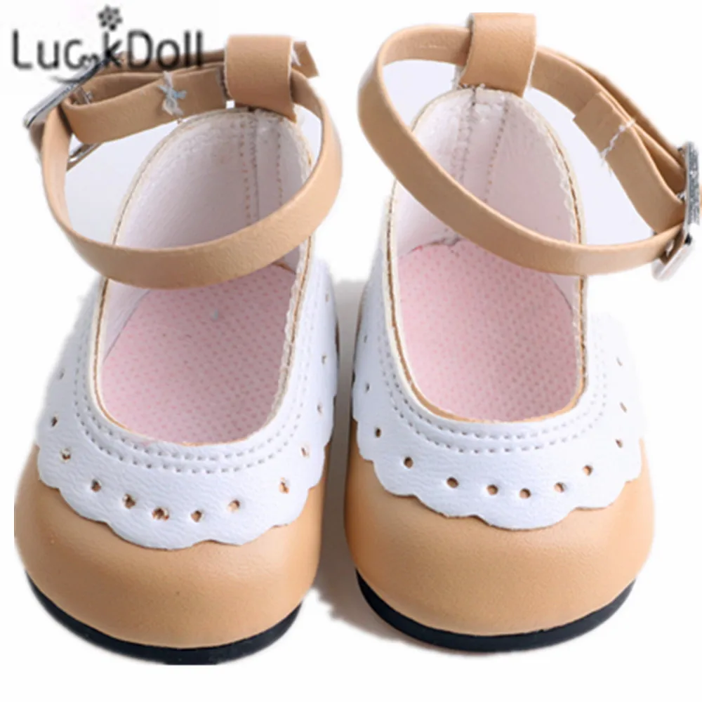 Luckdoll новые милые круглые маленькие туфли 18-дюймовые американская кукла, самый лучший подарок на праздник для детей - Цвет: b377