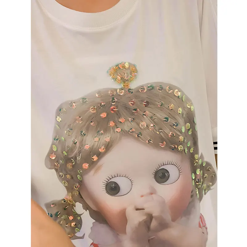 2019 летние кружевные платья с вырезами модные женские блестками и принтом героев