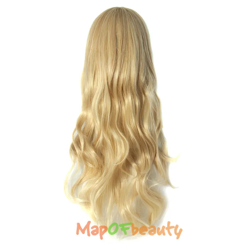 MapofBeauty 20 &quotдлинные волнистые косплей женские парики с челкой блонд черный