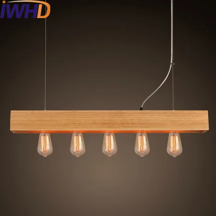 

IWHD Wood pendant Lights Modern Fashio LED Pendant Lamp Lamparas de techo colgante moderna Living Room Lampen Home Lighting