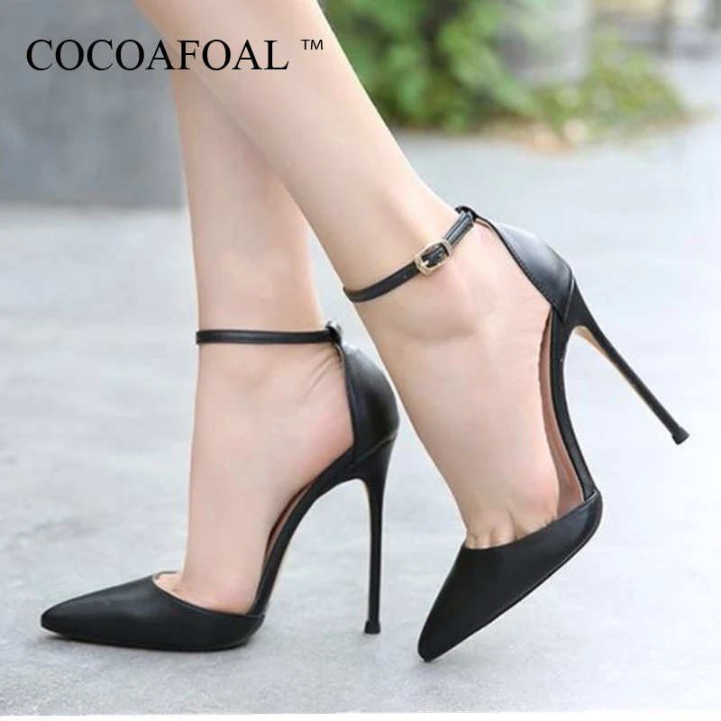 COCOAFOAL Summer Women's High Heels Sandals Plus Size 33 - 43 Woman Wedding Black Sexy Buckle Pumps | Обувь