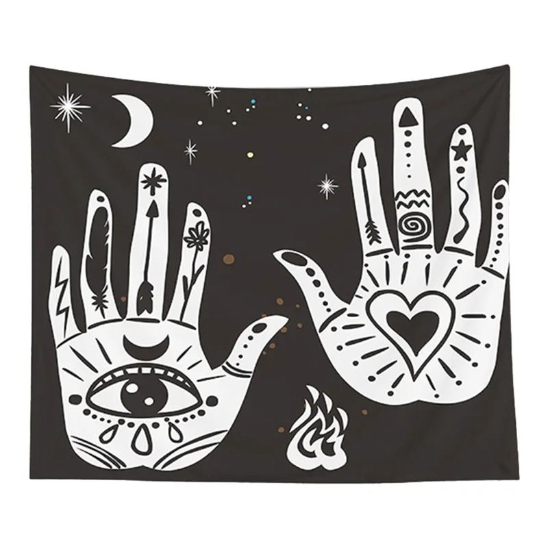 Забавный психоделический гобелен Священная Луна и солнце на стену старинный в