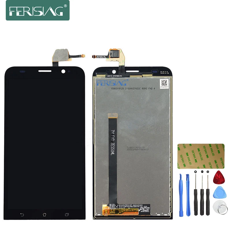 Ferising ЖК-дисплей Дисплей для Asus Zenfone 2 ZE551ML 5.5 дюймов Замена Сенсорный экран