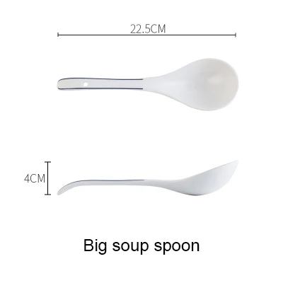 soup spoon Западная пищевая тарелка, керамическая тарелка для стейка, мелкое блюдо, глубокое блюдо, диск, домашняя посуда, блюдо, простой голубой край, AKUHOME - Цвет: soup spoon